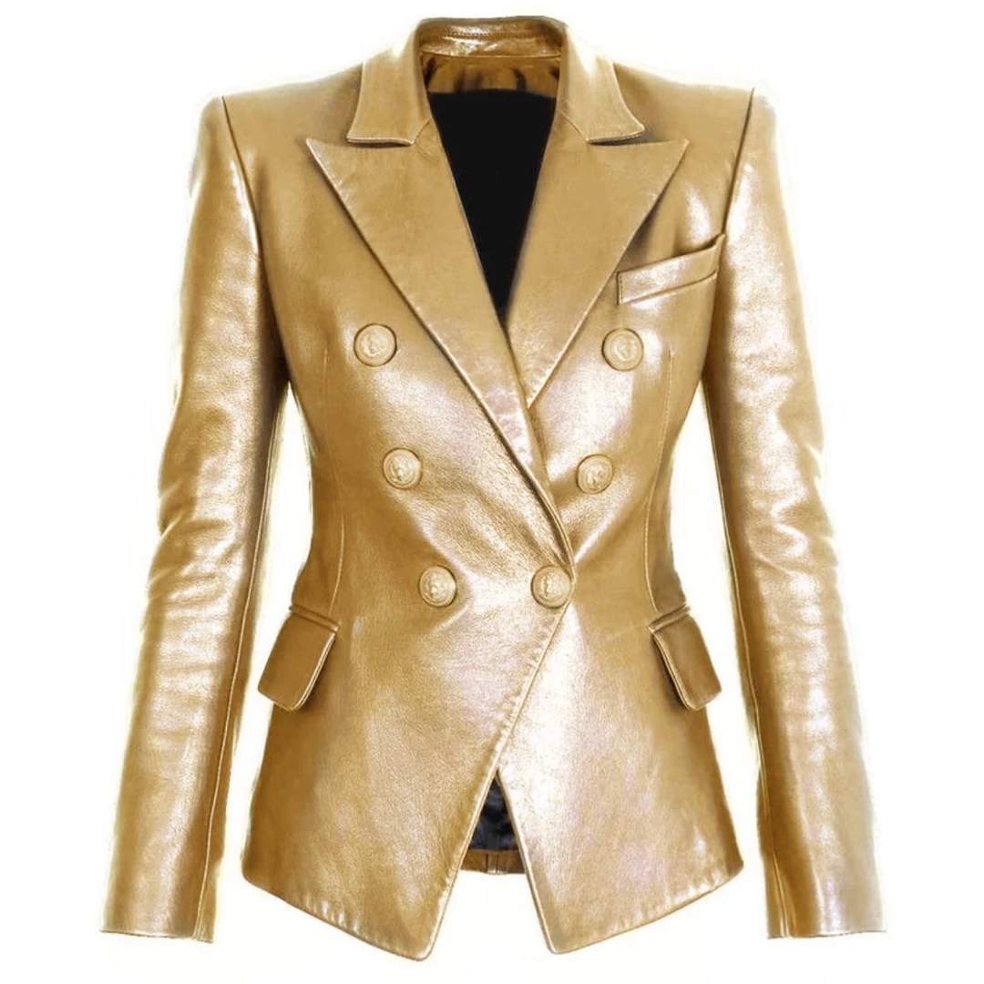 Love And Labels Metallic Leather Button Blazer BLAZERS 5 Love And Labels Metallic Leather Button Blazer BLAZERS