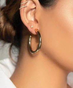 Love And Labels Chunky Hoop Earrings