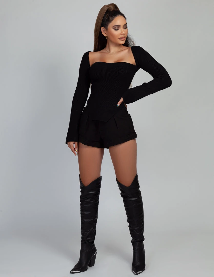 Love And Labels TOPS Ribbed Side Slit Sweater 5 Love And Labels TOPS Ribbed Side Slit Sweater