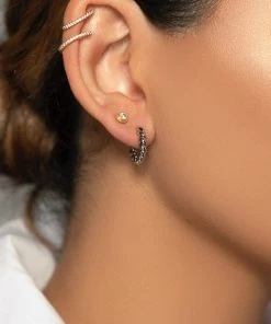 Love And Labels 14k Gold Plated Mini Twist Huggie Hoop Earrings ACCESSORIES