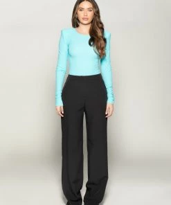 Love And Labels Shoulder Padded Long Sleeve Top