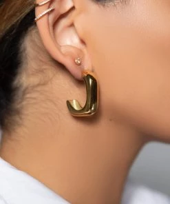 Love And Labels 18k Gold Plated Square Hoop Earrings NEW ARRIVALS