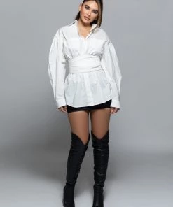 Love And Labels Belted Boyfriend Shirt