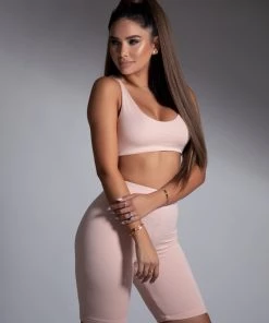 Love And Labels Crop Top + Biker Shorts Set