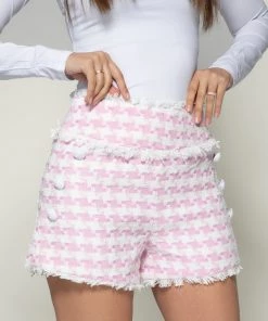 Love And Labels Tweed Pastel Houndstooth Shorts NEW ARRIVALS