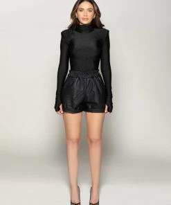 Love And Labels Thick Band Leather Shorts