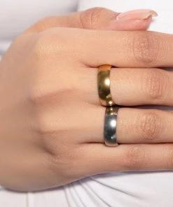 Love And Labels 18k Gold Plated 6mm Stacker Ring