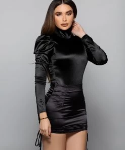 Love And Labels NEW ARRIVALS Satin Puff Sleeve Bodysuit