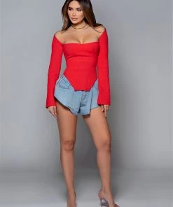 Love And Labels TOPS Ribbed Side Slit Sweater