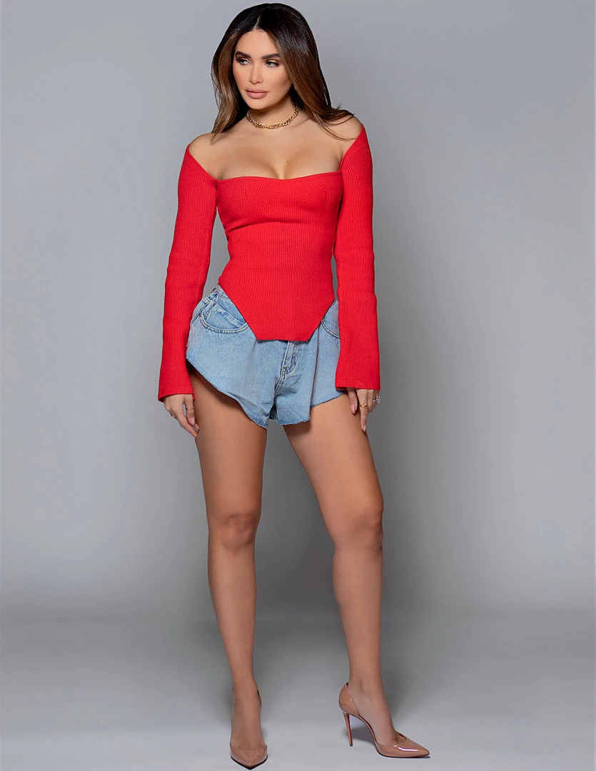 Love And Labels TOPS Ribbed Side Slit Sweater 3 Love And Labels TOPS Ribbed Side Slit Sweater