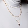 Love And Labels Layered Cross Necklace