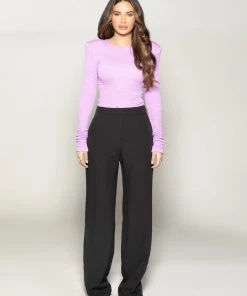 Love And Labels Shoulder Padded Long Sleeve Top