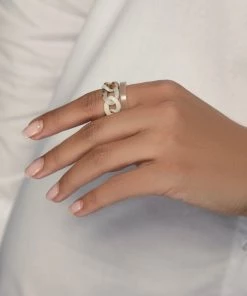 Love And Labels NEW ARRIVALS Acrylic Geometric Ring Set - Nude