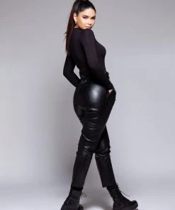 Love And Labels High Waist Leather Trousers BOTTOMS