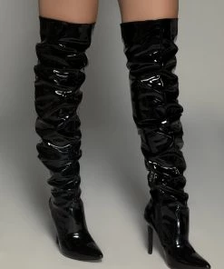 Love And Labels Patent Leather Thigh High Boots