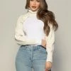 Love And Labels Cropped Turtleneck Pullover