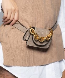 Love And Labels Crocodile Mini Bag - Nude