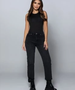 Love And Labels Raw Hem High Waisted Jeans