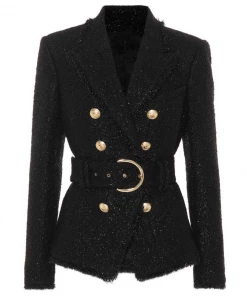 Love And Labels Wool Shimmer Belted Blazer BLAZERS
