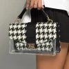 Love And Labels ACCESSORIES Plexi + Tweed Houndstooth Bag 1 Love And Labels ACCESSORIES Plexi + Tweed Houndstooth Bag