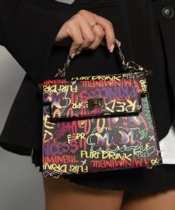 Love And Labels Medium Street Art Bag - Black ACCESSORIES