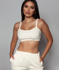 Love And Labels LOUNGEWEAR Checkered Crop Top