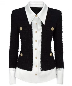 Love And Labels TOPS Tweed Button Shirt