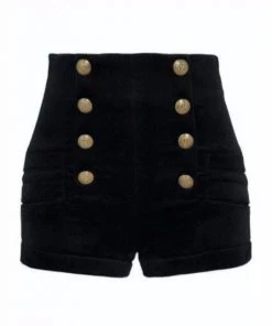Love And Labels Velvet Button Shorts