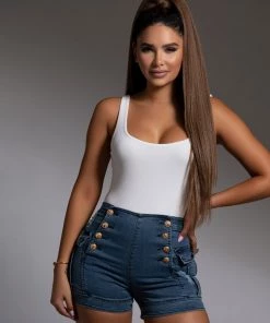 Love And Labels Denim Button Shorts