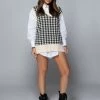 Love And Labels Knit Houndstooth Vest
