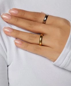 Love And Labels ACCESSORIES 18k Gold Plated 4mm Stacker Ring