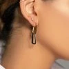 Love And Labels 18k Gold Plated Mixed Metal Earrings ACCESSORIES