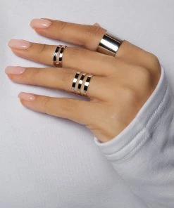 Love And Labels ACCESSORIES 3-Piece Cuff Ring Set