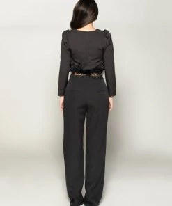 Love And Labels Long Sleeve Feather Crop Top