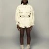 Love And Labels Beige Denim Shirt + Shorts Set
