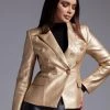 Love And Labels Metallic Leather Button Blazer BLAZERS