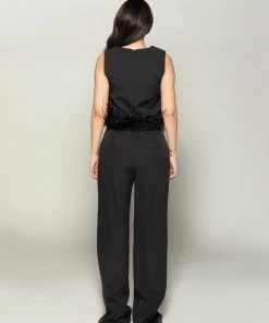 Love And Labels NEW ARRIVALS Sleeveless Feather Crop Top