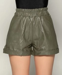 Love And Labels Thick Band Leather Shorts