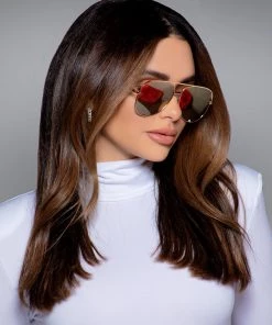 Love And Labels Aviators - Mirrored Gold