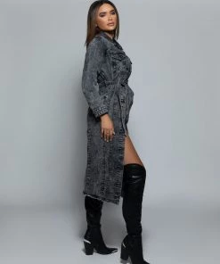 Love And Labels DRESSES Denim Trench Coat 7 Love And Labels DRESSES Denim Trench Coat