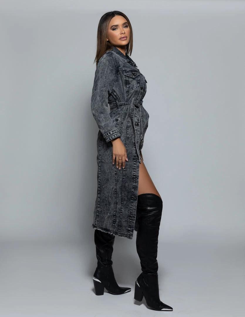 Love And Labels DRESSES Denim Trench Coat 5 Love And Labels DRESSES Denim Trench Coat