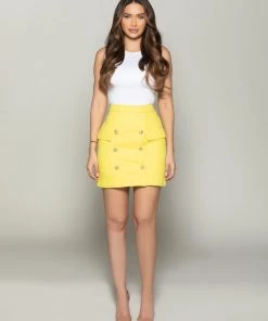 Love And Labels Gold Button Skirt NEW ARRIVALS