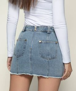 Love And Labels Houndstooth + Denim Skirt