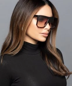 Love And Labels Oversized Square Glasses - Leopard Light