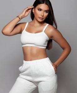 Love And Labels LOUNGEWEAR Checkered Crop Top