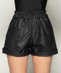 Love And Labels Thick Band Leather Shorts