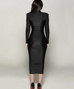 Love And Labels Shoulder Padded Turtleneck Midi Dress NEW ARRIVALS