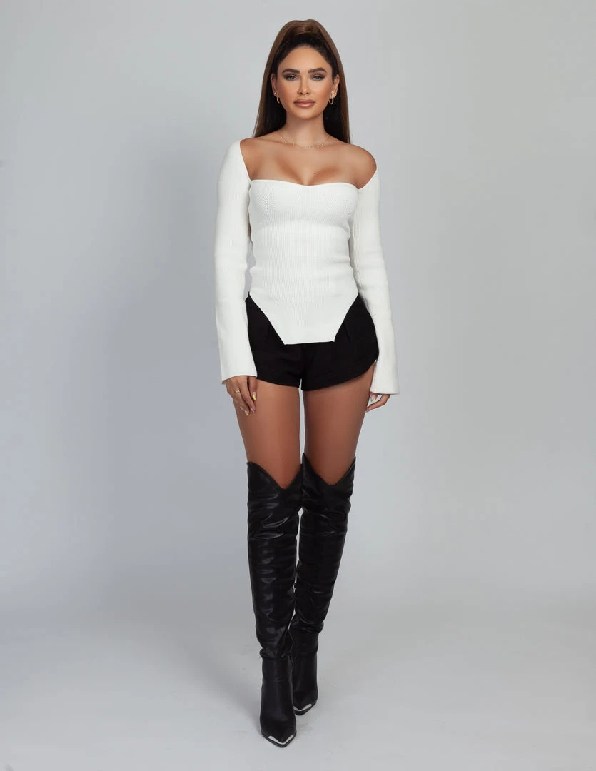 Love And Labels TOPS Ribbed Side Slit Sweater 4 Love And Labels TOPS Ribbed Side Slit Sweater