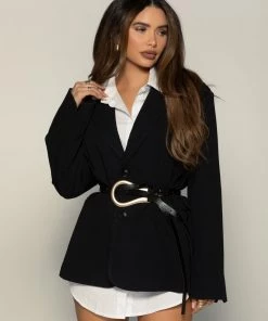 Love And Labels NEW ARRIVALS Oversized Masculine Blazer - Black