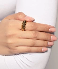 Love And Labels Gold Croissant Ring NEW ARRIVALS